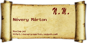 Névery Márton névjegykártya